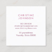 エステティシャン紅色 スクエア名刺 (裏面)