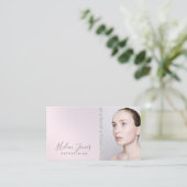 エステティシャン紫 名刺 (スタンド正面)