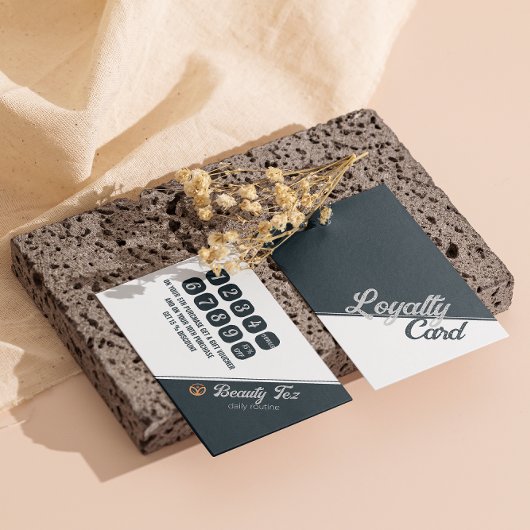 エステティシャン美しいサロン白黒グレーグレー ロイヤリティカード