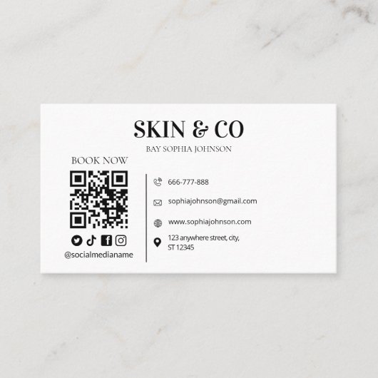 エステティシャン美しいスキンケアサロンミニマリスト 名刺 (正面)