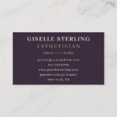 エステティシャン美しい紫金ゴールド波水色 名刺