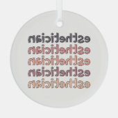 エステティシャン美容師ビューティシアンキュート ガラスオーナメント (裏面)