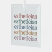 エステティシャン美容師ビューティシアンメイクアップアーティスト ガラスオーナメント (正面左)