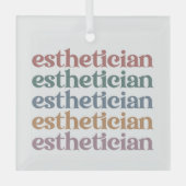 エステティシャン美容師ビューティシアンメイクアップアーティスト ガラスオーナメント (正面)