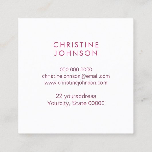 エステティシャン蝶のロゴ スクエア名刺 (裏面)