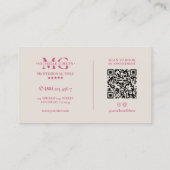エステティシャン エレガント ピンク サンド モノグラム 名刺 (裏面)