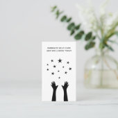 エステティシャン スキンケア 手 星 楽しい ソーシャルメディア 名刺 (スタンド正面)