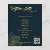 エステティシャン メニュー QRコード付きビジネステンプレート (正面)