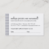 エステティシャン 予約カード (裏面)