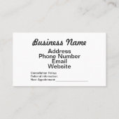 エステティシャン 名刺 (裏面)