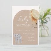 エステティックなサファリ動物の水の色ベビーシャワー セーブザデート (スタンド正面)