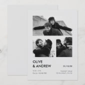 エステティックなモダン写真コラージュ ウェディング 招待状 (正面/裏面)