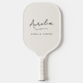 エステティックカントリークストライプラブのプレイドモノグラム名 ピックルボールラケット (正面)