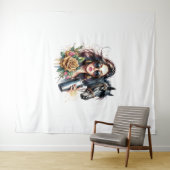 エステティックガールホースグリッターバラ タペストリー (インサイチュ(横))