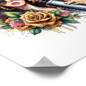 エステティックガールホースグリッターバラ ポスター (角)