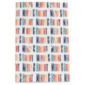 エステティッククリスマスメリーレトロ&ブライト ミディアムペーパーバッグ (正面)