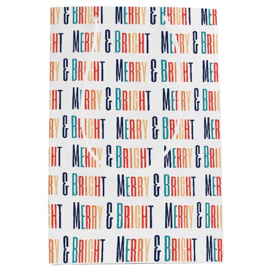 エステティッククリスマスメリーレトロ&ブライト ミディアムペーパーバッグ (正面)