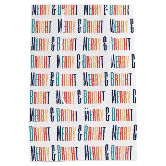 エステティッククリスマスメリーレトロ&ブライト ミディアムペーパーバッグ (裏面)
