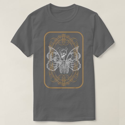 エステティックグランジスケルトン飲むコーヒーフェアリー行く Tシャツ (デザイン正面)