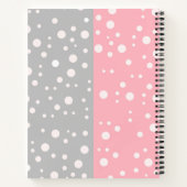 エステティックグレーとピンクカラー – 名モノグラムの前 ノートブック (裏面)