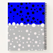 エステティックグレーとブルーカラー – 名モノグラムの前 ノートブック (裏面)