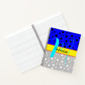 エステティックグレーとブルーカラー – 名モノグラムの前 ノートブック (内部)