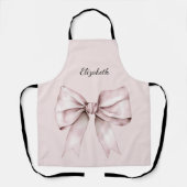 エステティックコケットのピンクボウパーソナライズされた名 エプロン (正面)