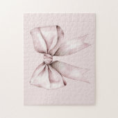 エステティックコケットのピンクボウパーソナライズされた名 ジグソーパズル (縦)