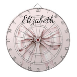 エステティックコケットのピンクボウパーソナライズされた名 ダーツボード