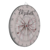 エステティックコケットのピンクボウパーソナライズされた名 ダーツボード (正面左)