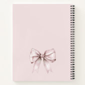 エステティックコケットのピンクボウパーソナライズされた名 ノートブック (裏面)