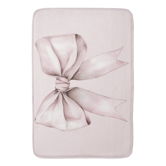 エステティックコケットのピンクボウパーソナライズされた名 バスマット (正面縦)