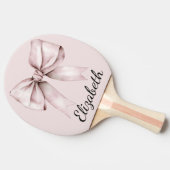 エステティックコケットのピンクボウパーソナライズされた名 卓球ラケット (横)