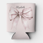 エステティックコケットのピンクボウパーソナライズされた名 缶クーラー (正面)