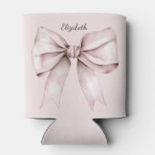 エステティックコケットのピンクボウパーソナライズされた名 缶クーラー (裏面)