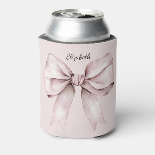 エステティックコケットのピンクボウパーソナライズされた名 缶クーラー (缶裏面)