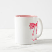 エステティックコケットピンクボウエレガントウォーター色 ツートーンマグカップ (正面右)