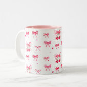 エステティックコケットピンクボウエレガントウォーター色 ツートーンマグカップ (正面左)