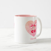 エステティックコケットピンクボウエレガントウォーター色 ツートーンマグカップ (正面右)