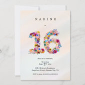 エステティックスウィート16誕生日招待状モダン16th 招待状 (正面)