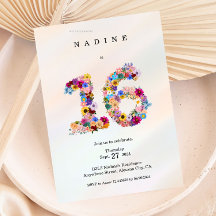 エステティックスウィート16誕生日招待状モダン16th