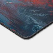 エステティックデスクマット – 風光明媚な赤い木と川 デスクマット (コーナー)