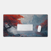 エステティックデスクマット – 風光明媚な赤い木と川 デスクマット (キーボード&マウス)