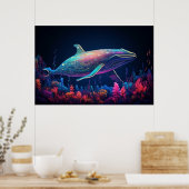 エステティックネオンクジライラストレーション ポスター (キッチン)