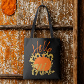 エステティックハロー秋スタイリッシュタイポグラフィブラック トートバッグ