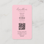 エステティックパステルピンクフローリストBohoブーケ 名刺 (裏面)