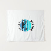 エステティックパームツリーズ&海ビベスレトロトロピカル タペストリー (正面(横))