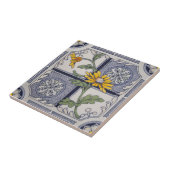 エステティックビクトリアンレイトブルーイエローフローラレプロ タイル (側面)