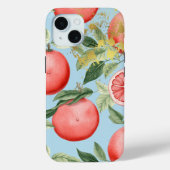 エステティックピンク、パステルブルーと金ゴールドグレープフルーツ Case-Mate iPhoneケース (裏面)