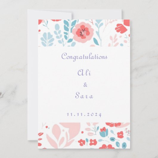 エステティックフラワー結婚式招待状 招待状 (正面)